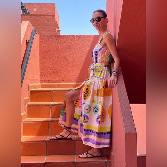 ZARA ~ PRINTED MIDI DRESS - Picture 10 of 17